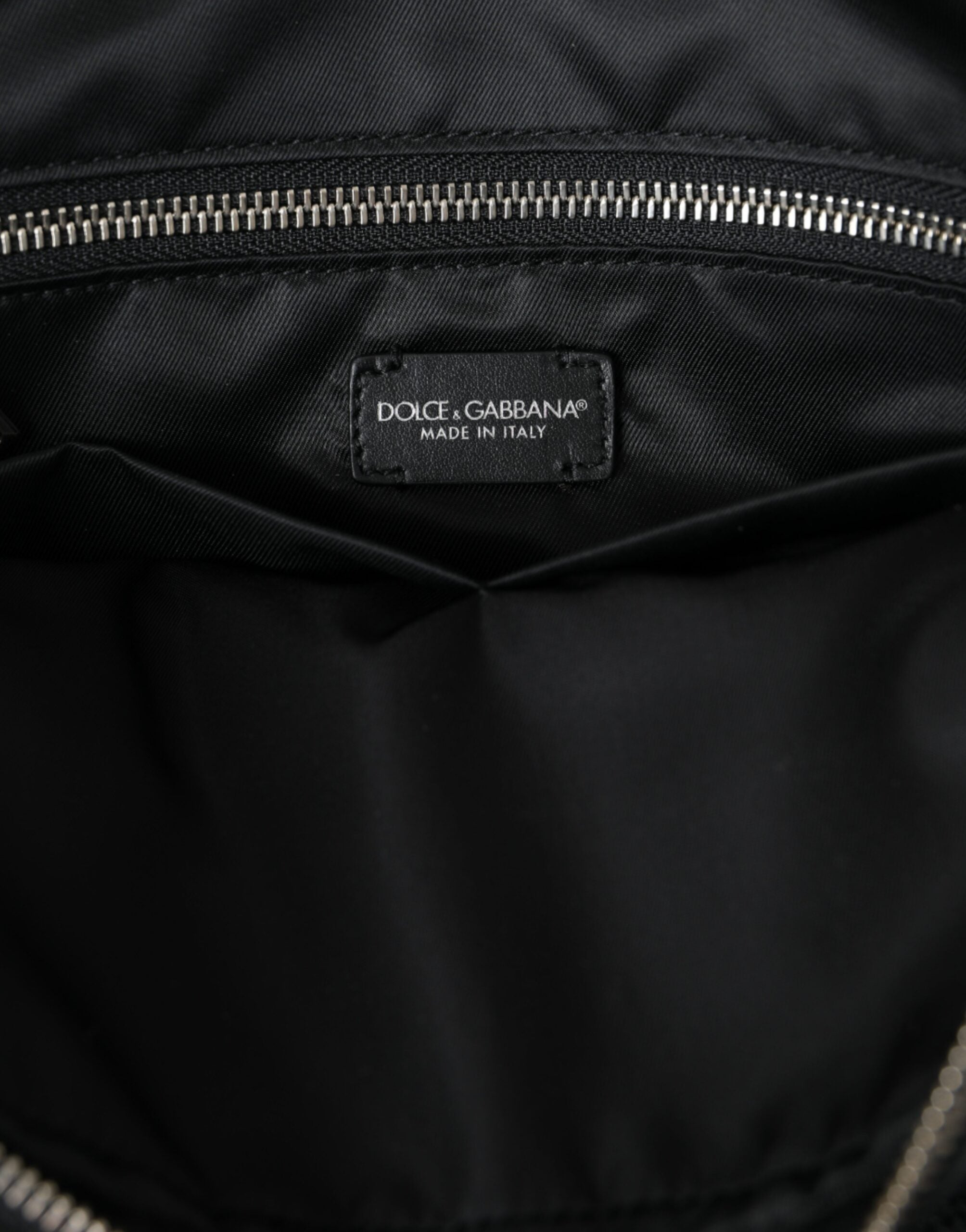 Dolce & Gabbana Siyah Deri DG Logo Plakalı Messenger Çapraz Askılı Çanta